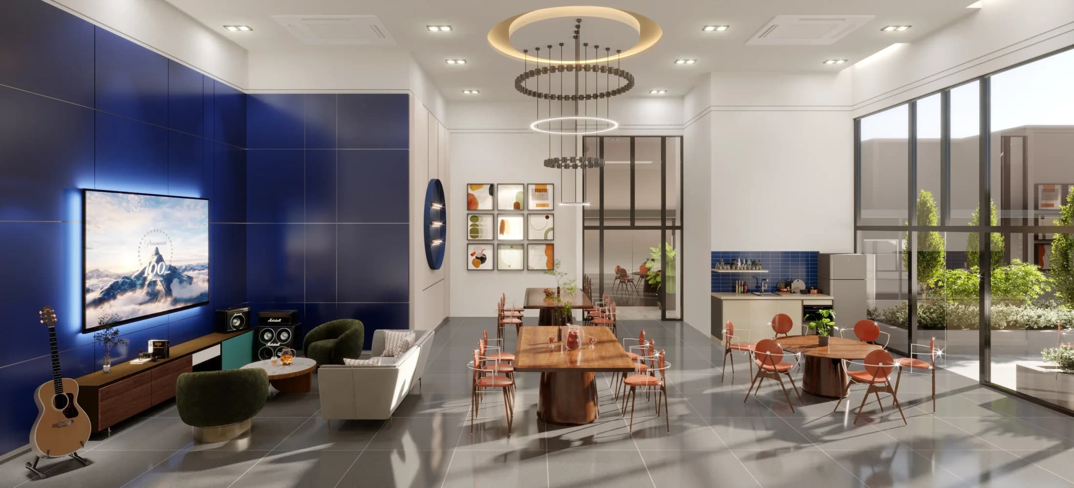 The Vividz Cloud Lounge with seating and dining areas