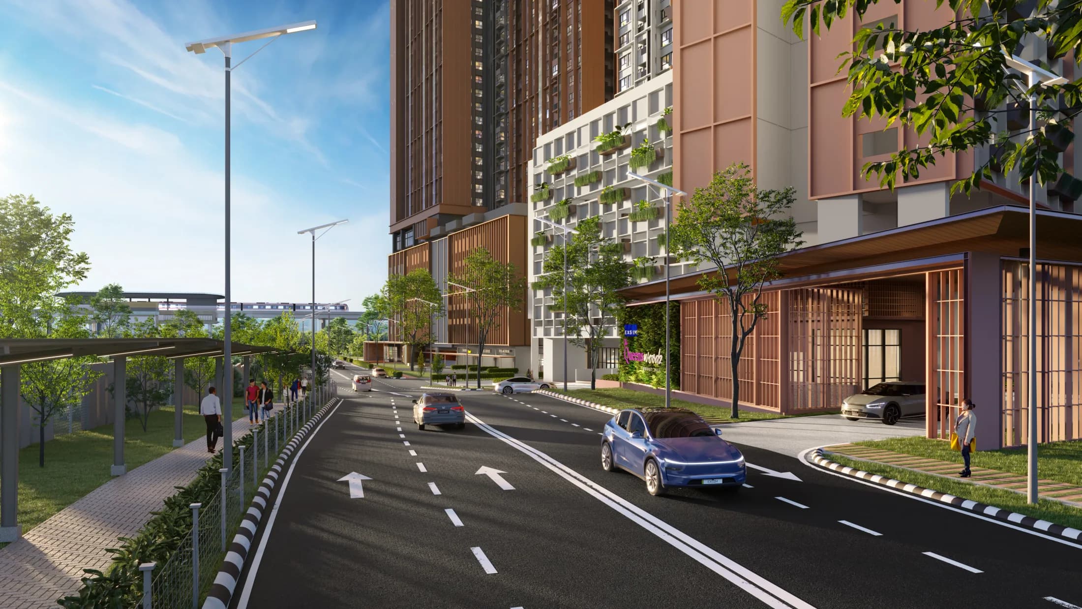 The Queenswoodz grand arrival and development entrance