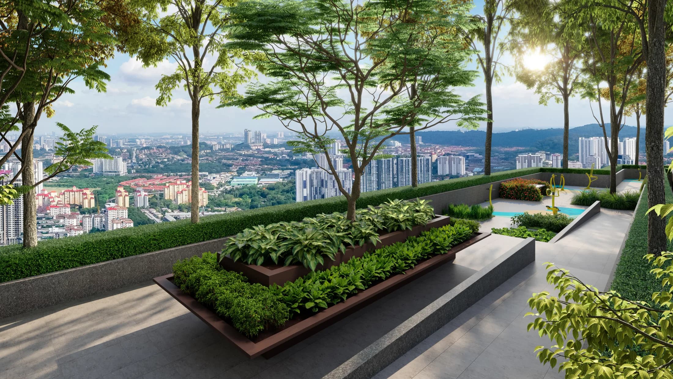 The Queenswoodz landscaped Green Terrace