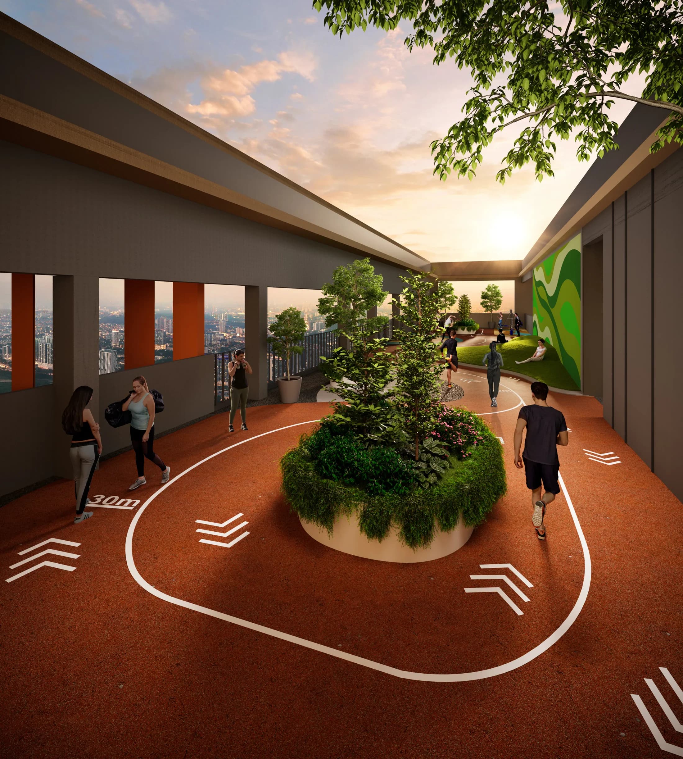 Veladaz Residences rooftop garden at Level 42